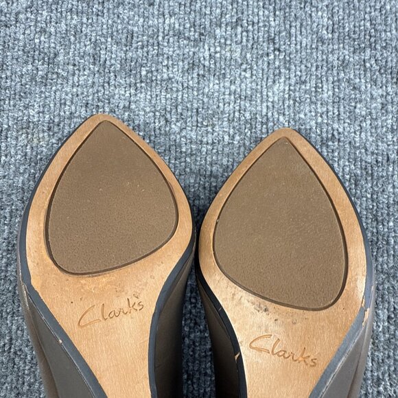 Clarks Raven Rise Brown Leather Wedge Heels - Picture 11 of 14